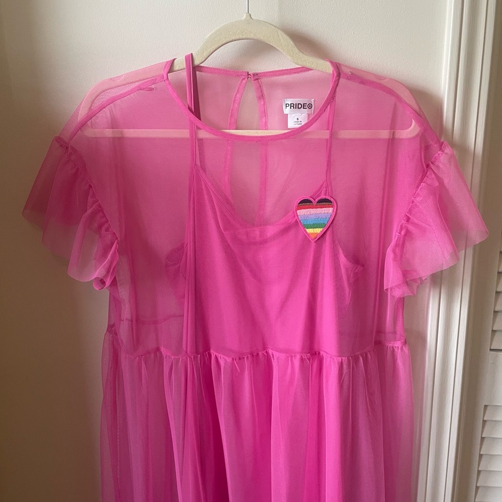 Target NWT Pink Sheer Pride Dress, Small